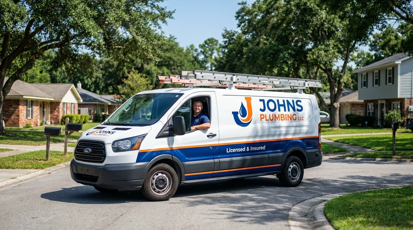 Johns Plumbing LLC service van in Somerset, WI